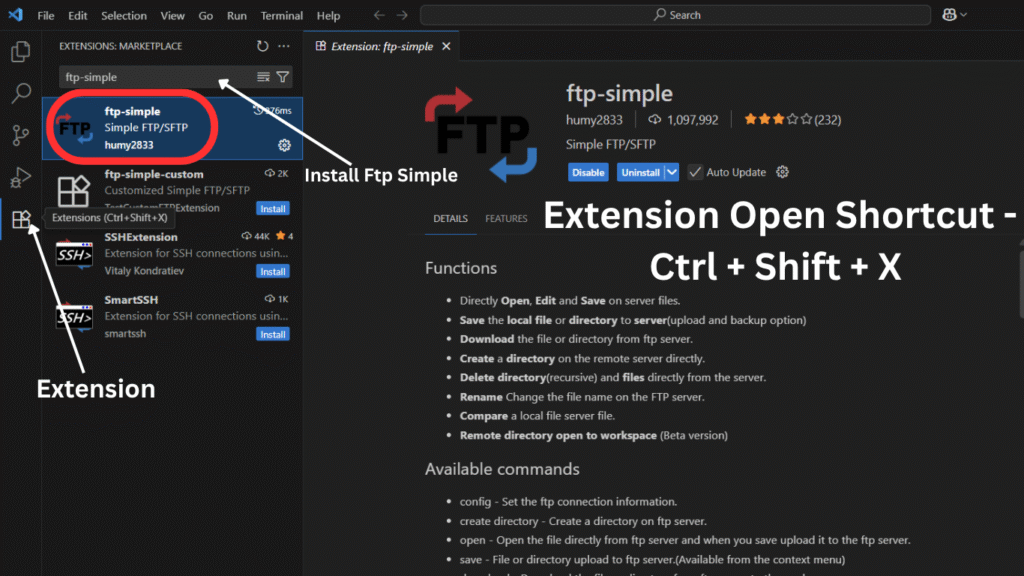 Edit Website Files Using Visual Studio Code and FTP Simple