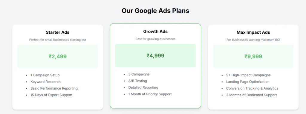 google ads plans